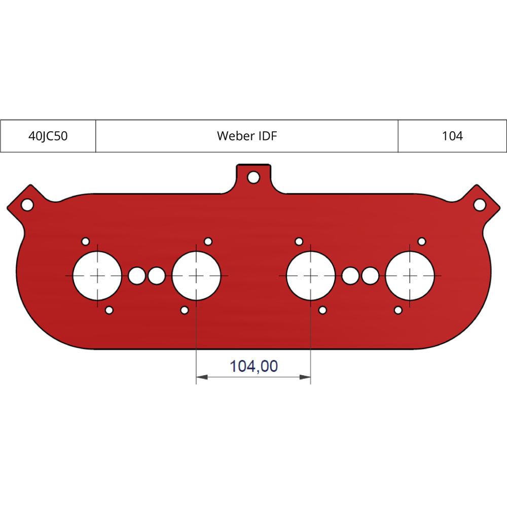 ITG JC50 Base Plate to suit Weber IDF 104mm Centres