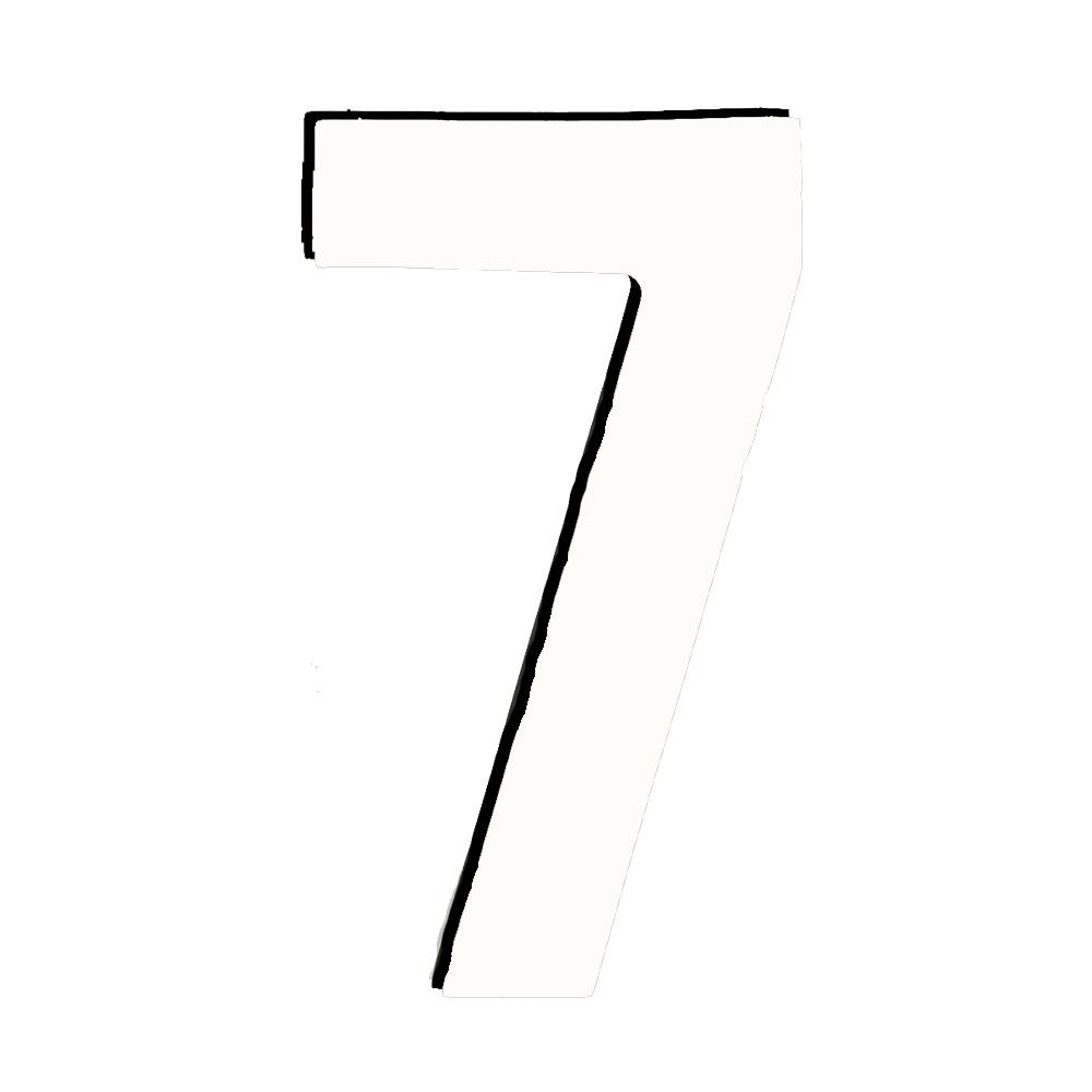 9 Inch Race Number 7 In White