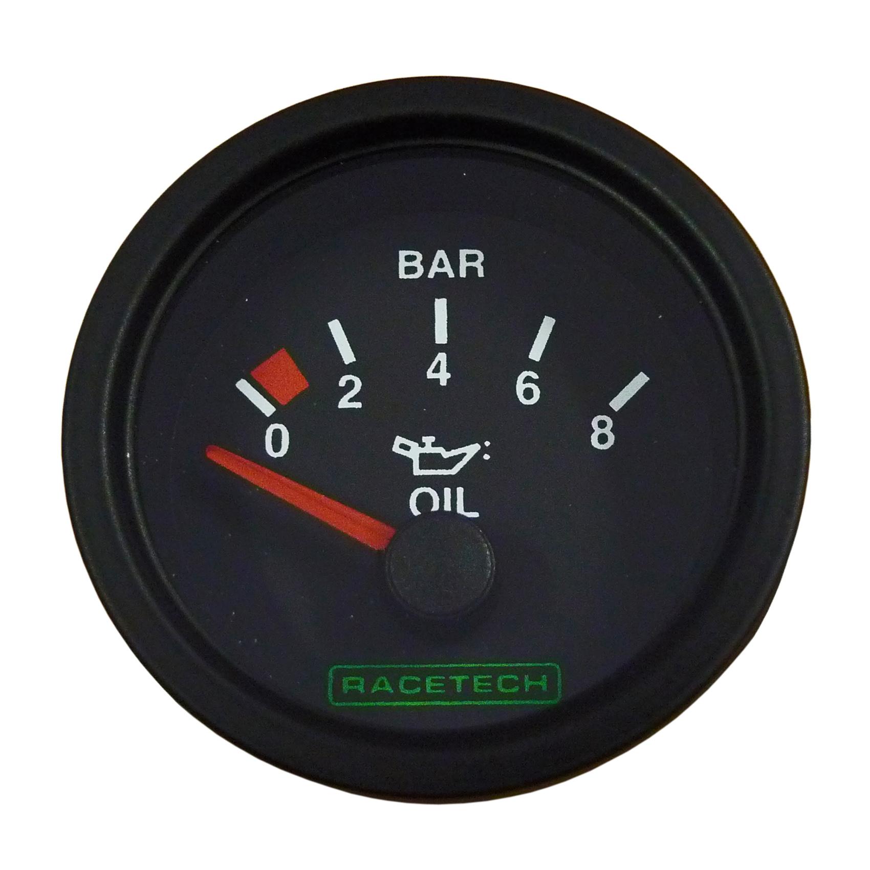 Racetech Electric 8 Bar Oil Pressure Gauge