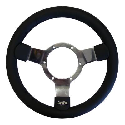 12 Inch Traditional Steering Wheel Polished Spokes Leather Rim