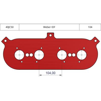 ITG JC50 Base Plate to suit Weber IDF 104mm Centres