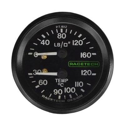 Racetech Oil Pressure(160PSI)/Oil Temperature Dual Gauge 12ft