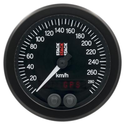 Stack GPS Speedometer with Black Face and 88mm Diameter in KMH