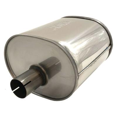 Jetex Large Volume Oval Silencer in Stainless Steel 51mm I.D. Offset Vertically