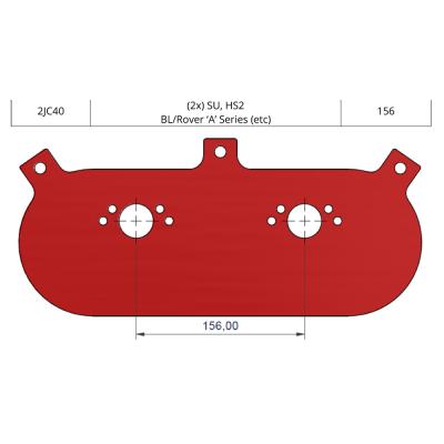ITG Base Plate for SU HS2 Carbs with 156mm Centres