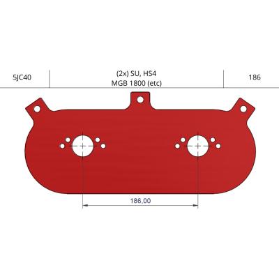 ITG Base Plate for 2x SU HS4 Carbs with 186mm Centres